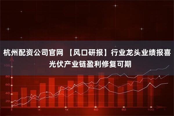 杭州配资公司官网 【风口研报】行业龙头业绩报喜   光伏产业链盈利修复可期