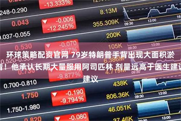 环球策略配资官网 79岁特朗普手背出现大面积淤青！他承认长期大量服用阿司匹林 剂量远高于医生建议