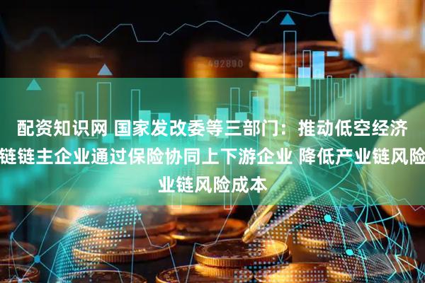 配资知识网 国家发改委等三部门：推动低空经济产业链链主企业通过保险协同上下游企业 降低产业链风险成本